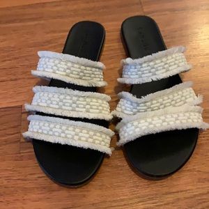 Rothys sandals seashell fringe